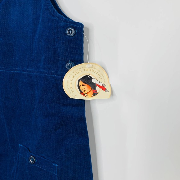 VTG Cherokee Navy Corduroy Pinafore Dress Girl S L - Picture 3 of 7